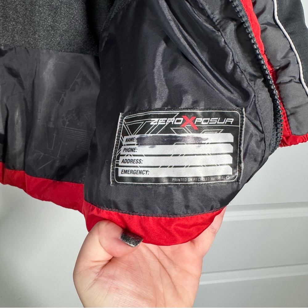 ZeroXposur Boy’s Heavyweight Winter Coat Size 4T Red Black Gray Fleece Sherpa - Picture 6 of 12